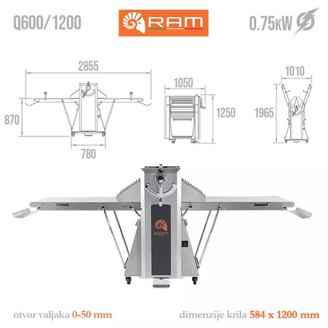 Laminator za testo RAM Q600/1200